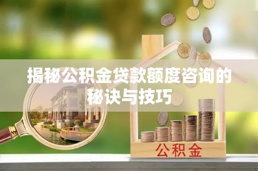 横峰揭秘公积金贷款额度咨询的秘诀与技巧