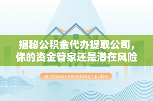 横峰揭秘公积金代办提取公司，你的资金管家还是潜在风险？
