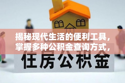 横峰揭秘现代生活的便利工具，掌握多种公积金查询方式，让财富管理更轻松