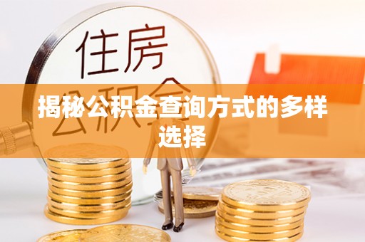 横峰揭秘公积金查询方式的多样选择