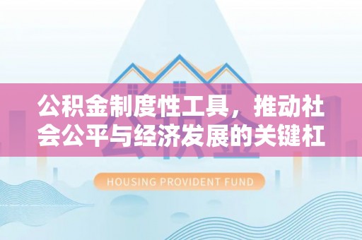 横峰公积金制度性工具，推动社会公平与经济发展的关键杠杆